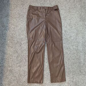 Maison Cinqcent Brown Faux Leather Pants | Women’s 10